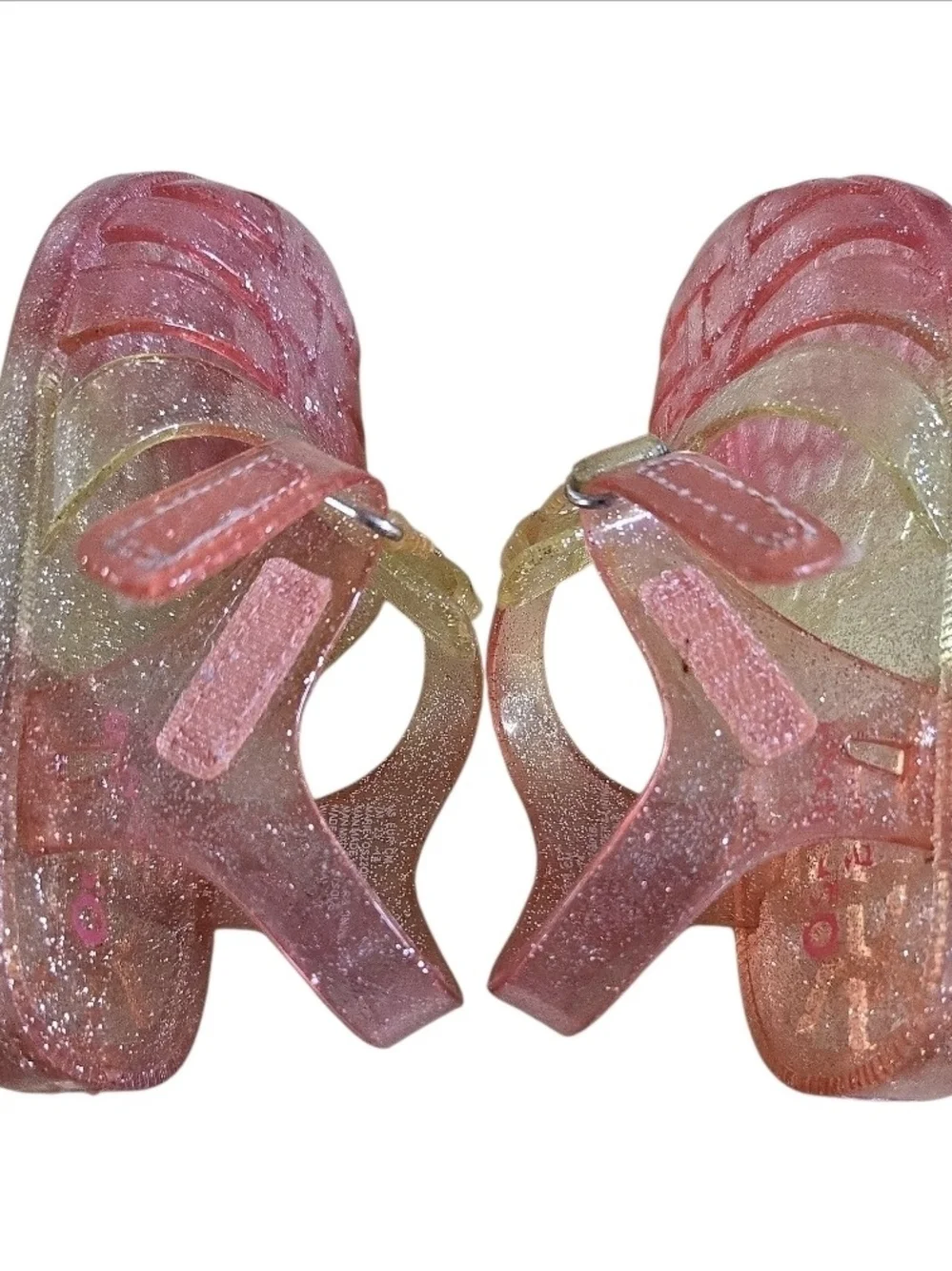 OshKosh B'gosh Toddler Pink Translucent Jelly Sandals with Buckle